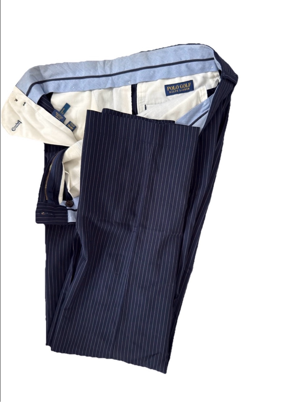 Polo Golf Ralph Lauren Pinstripe Performance Trousers 33x32  Stretch Wool